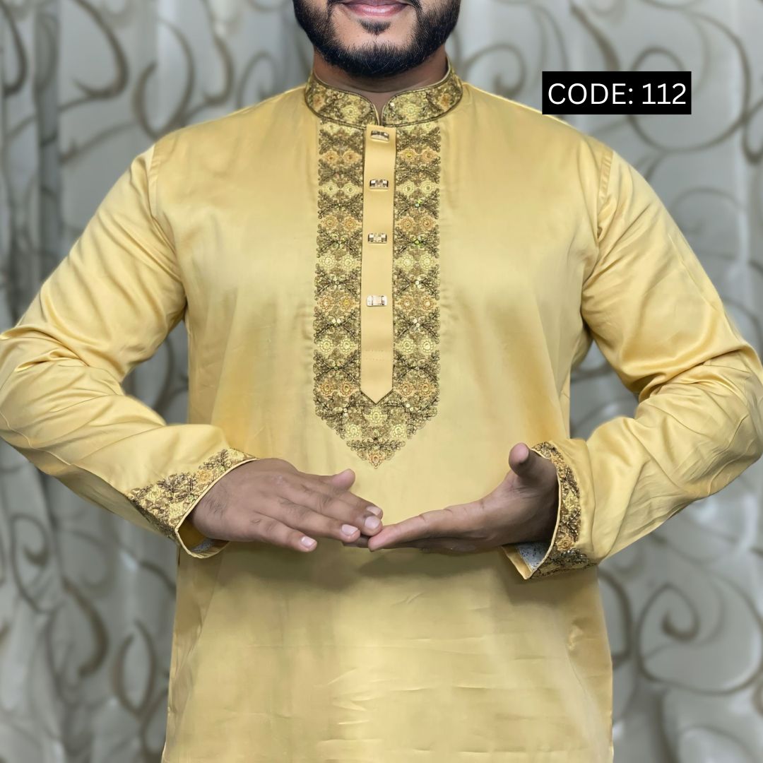 লাক্সারি শাটন কটন সিকোয়েন্স এমব্রয়ডারি পাঞ্জাবি (CODE: 112)