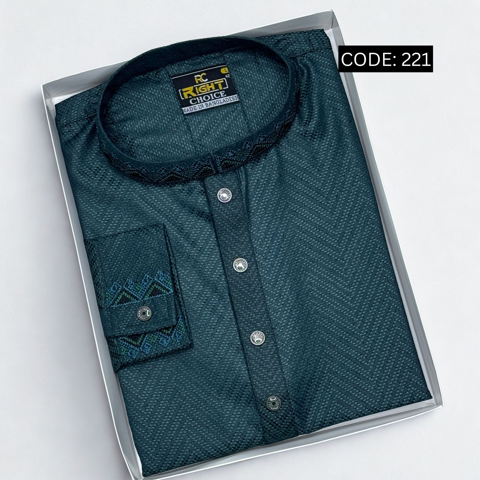 প্রিমিয়াম ইন্ডিয়ান ফেন্সি কটন এমব্রয়ডারি পাঞ্জাবি (CODE: 221)