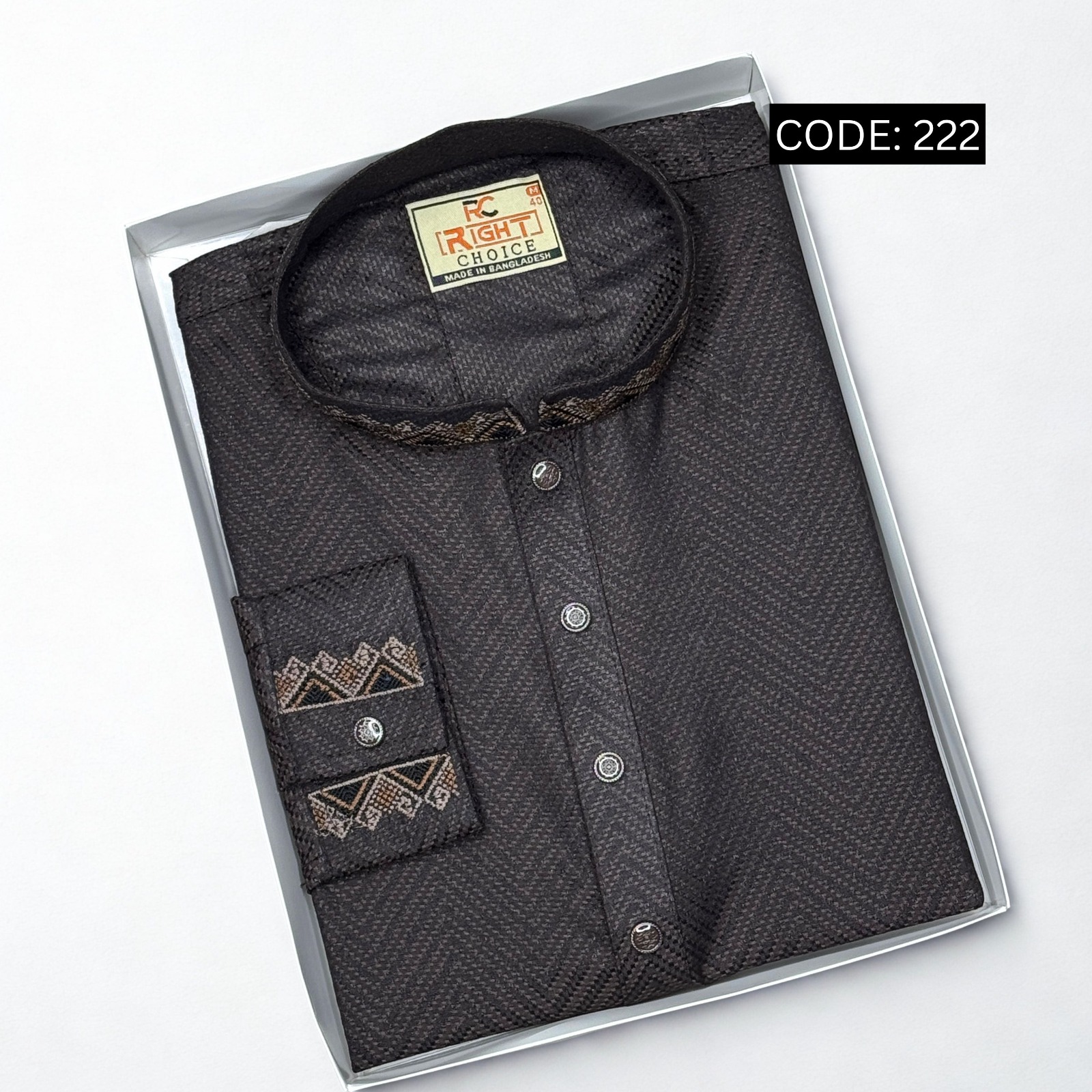 প্রিমিয়াম ইন্ডিয়ান ফেন্সি কটন এমব্রয়ডারি পাঞ্জাবি (CODE: 222)