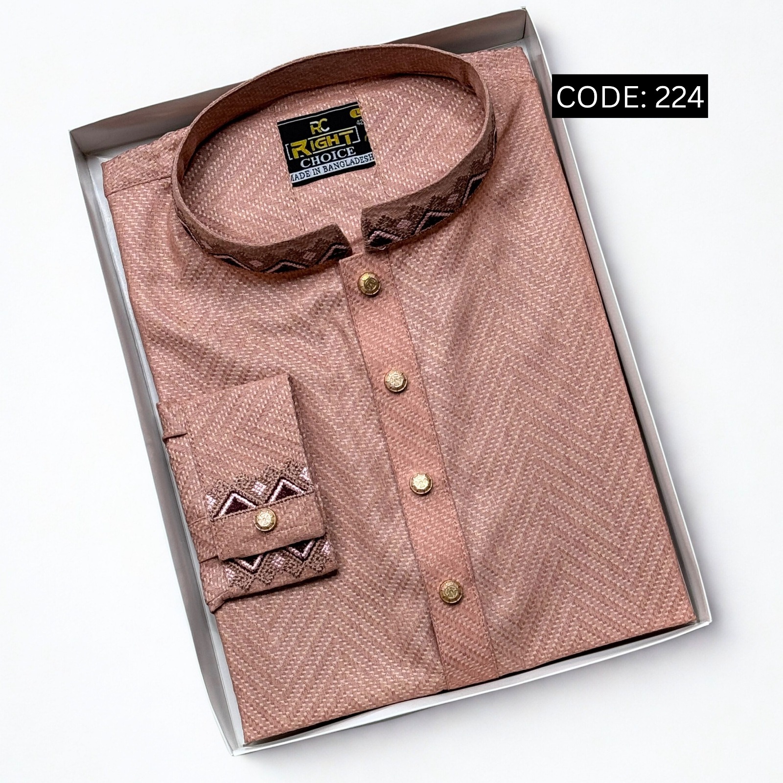 প্রিমিয়াম ইন্ডিয়ান ফেন্সি কটন এমব্রয়ডারি পাঞ্জাবি (CODE: 224)